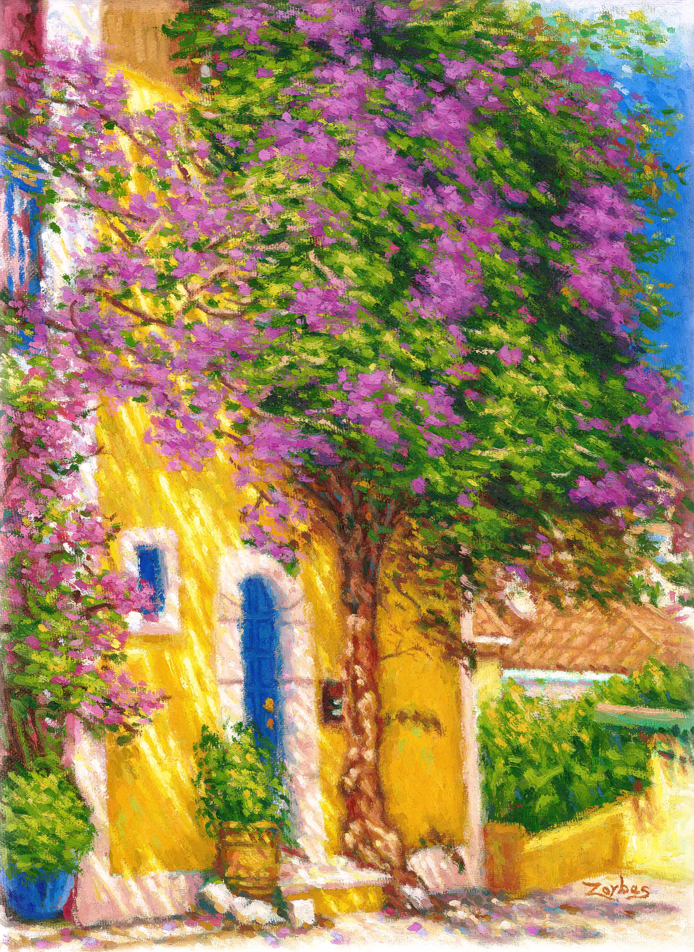 Kefalonia painting by artist Zac Zorbas